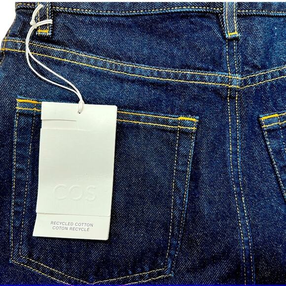COS Denim Mini Skirt Raw Hem Size 4 NWT - Picture 7 of 9